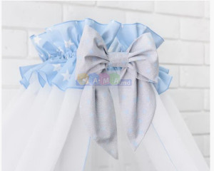 Комплект постельного белья ASIK Спящие слоники на облаках, голубой: 7 элементов